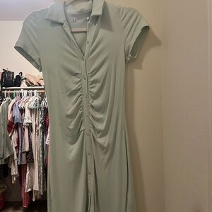 Mint Green Button-Up Dress